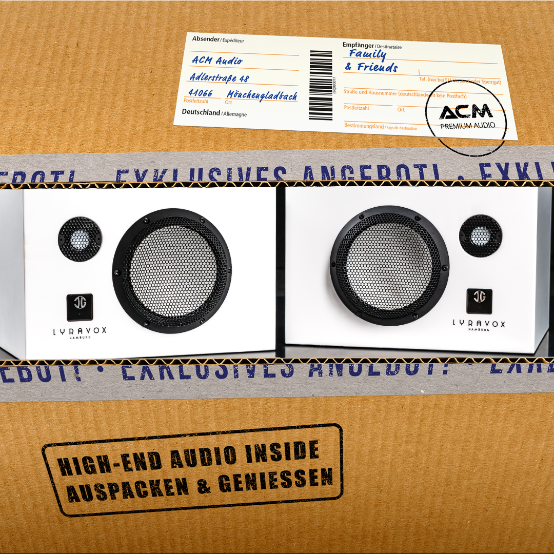Lyravox Karlsson Testpaket – High-End Audio Inside, Auspacken & Genießen – exklusives Angebot von ACM Audio